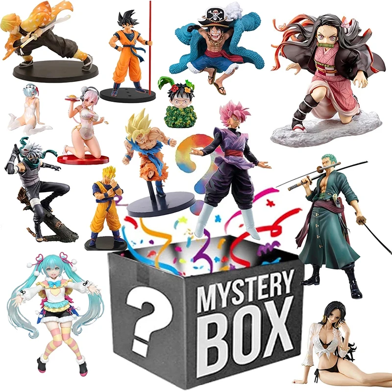 

Lucky Mystery Box One Piece Anime Figure Luffy Roronoa Zoro Hancock Collection Model Toys 100% Surprise Mysterious Blind Boxes