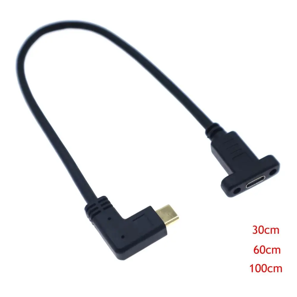 USB C 3 1 Тип 90 градусов угловой мужского и женского пола удлинитель Кабель для