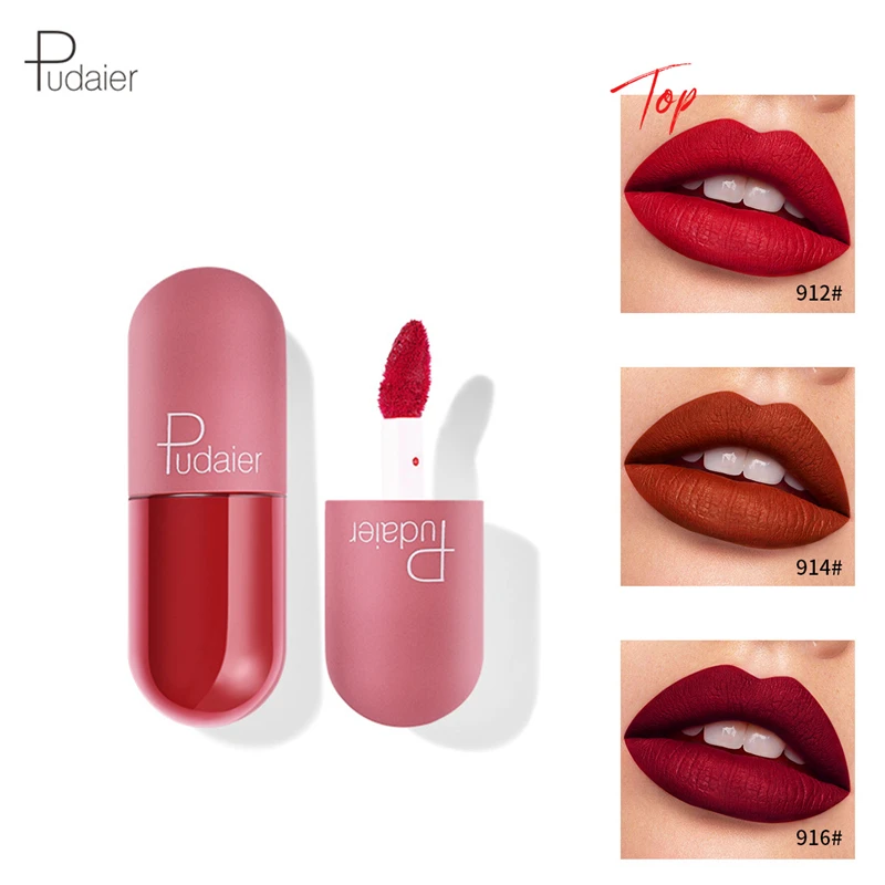 Pudaier капсула матовая помада для губ Макияж стойкая водостойкая бархатная жидкий