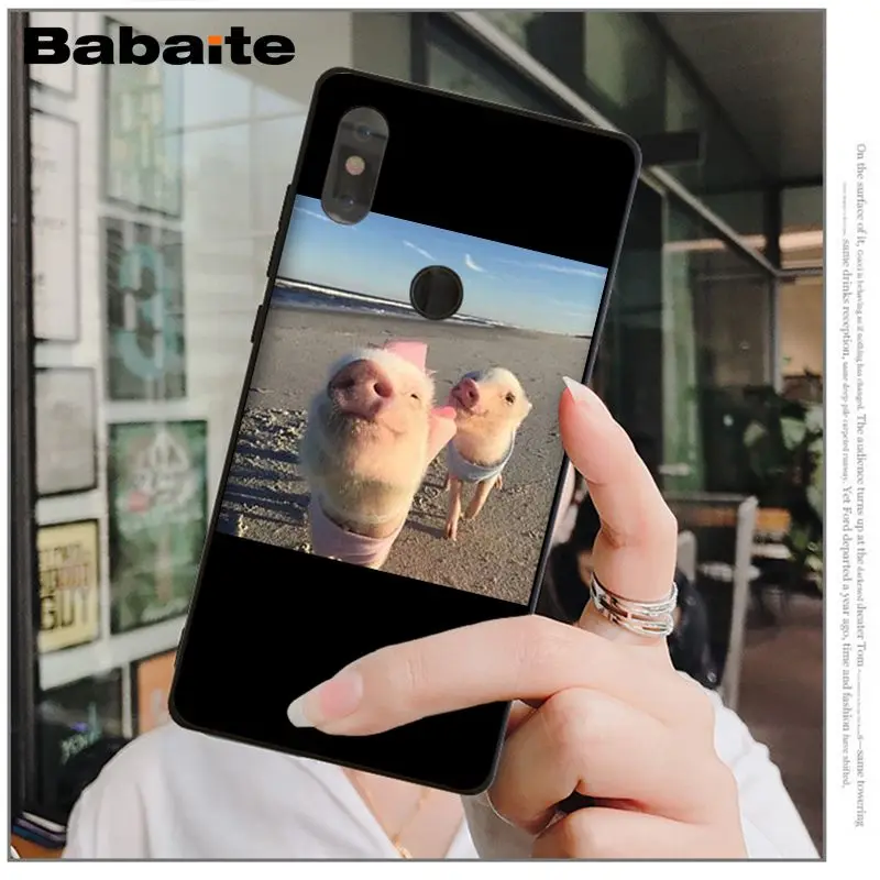 Babaite Couples Cartoon Lovely Pink Pet Pig Coque Phone Case for Xiaomi Mi Note 2 3 MIX 2 2S Redmi 5 5 Plus 6 6Pro 6A Note 5 5A