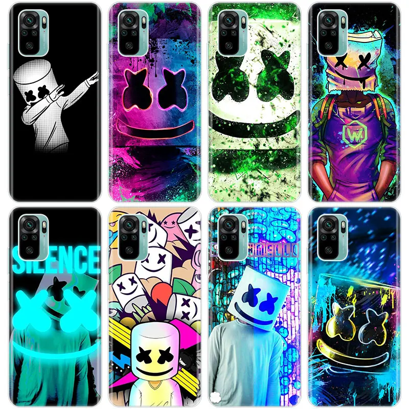 Music DJ marshmallow Silicone Phone Case for Xiaomi Redmi Note 10 9 Pro Max 10S 9S 8T 8 8A 9 9A 9C NFC 9T 7 Soft Cover