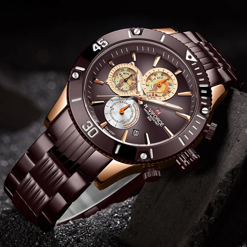 Часы мужские кварцевые с хронографом аналоговые в стиле милитари | Наручные часы