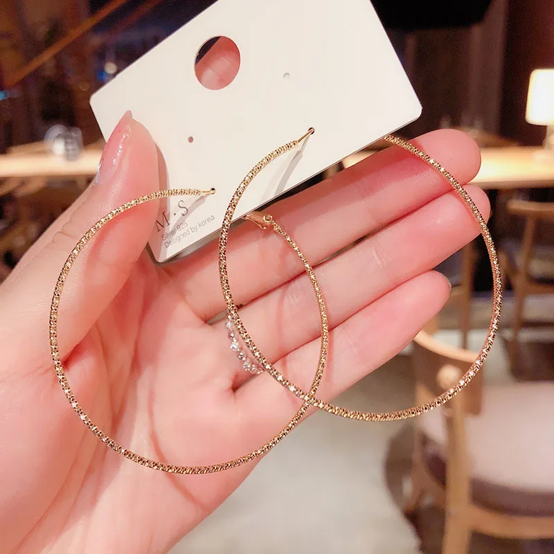 

Fashion hyperbole circular Big Hoops Earrings for Women Circle Round Earring Jewelry Gold Hiphop Ear Ring Gift