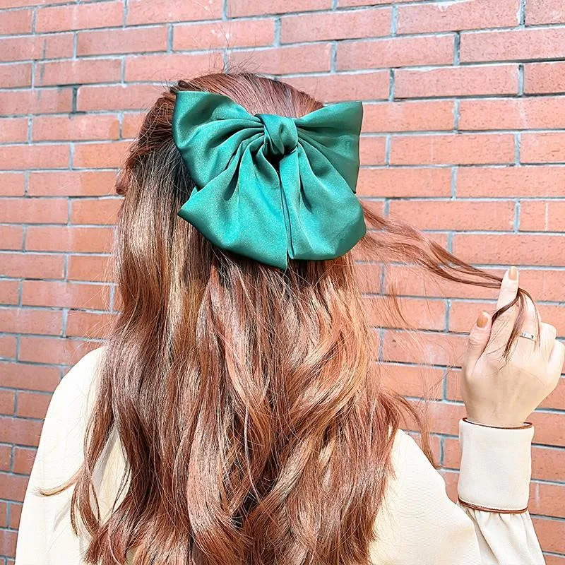 Korean New Barrettes Red Large Bow Hairpin Girl Fashion Knotted Hair Rope Sweet Spring Clip Accessories Women Headdress |