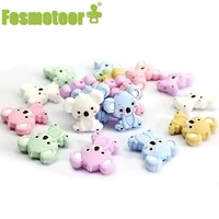 fosmeteor new 5pcs koala silicone beads rodents baby teether food grade silicone pearls pacifier pendant baby molar supplies
