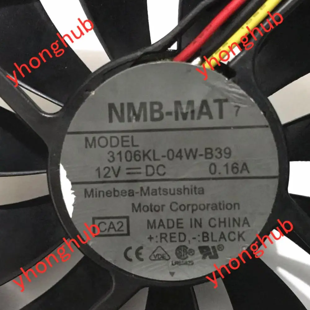 NMB MAT 3106KL 04W B39 CA2 Сервер охлаждающий вентилятор DC 12V 0.16A 80X80X15mm 3 жильный|fan dc|square fanfan dc