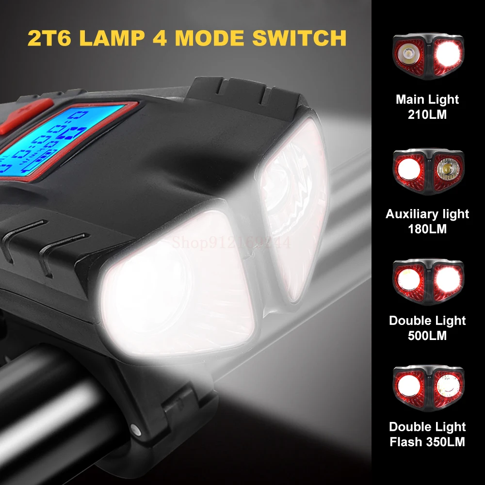 wireless bicycle speedometer bike light lcd waterproof cycling computer bike front light headlight with bell horn led flashlight free global shipping