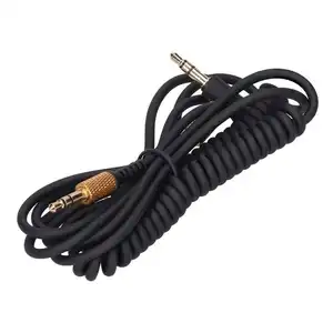 Аудиокабель с пружинным штекером 3,5 мм, AUX-кабель с разъемом 3,5 мм, вспомогательный аудиокабель для автомобильных стереосистем, наушников, динамиков
