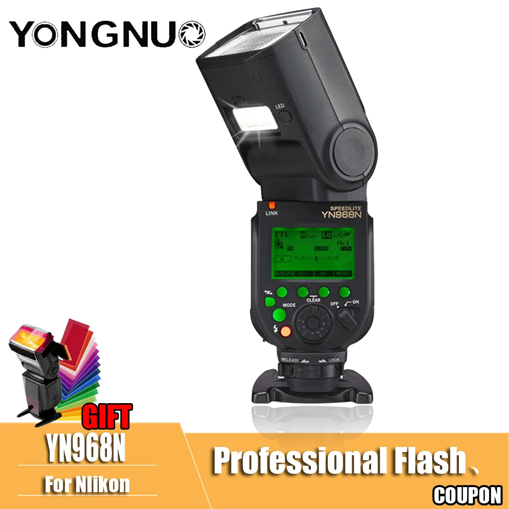 YONGNUO YN968N Беспроводная вспышка Speedlite YN968 N ttl оснащен светодиодный светильник для
