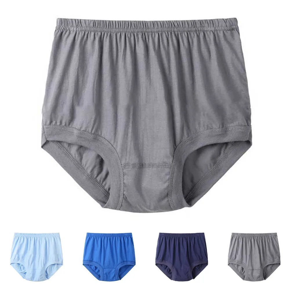 

New Men's Cotton Underwear Middle-aged And Elderly Briefs Solid Color Breathable Mens Briefs Causal Homewear Male Fashion Short