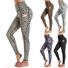 2021 спортивные Леггинсы с карманом для Женская мода Леопардовый Принт тренировки эластичные штаны размера плюс эластичный Фитнес Леггинсы для женщин
