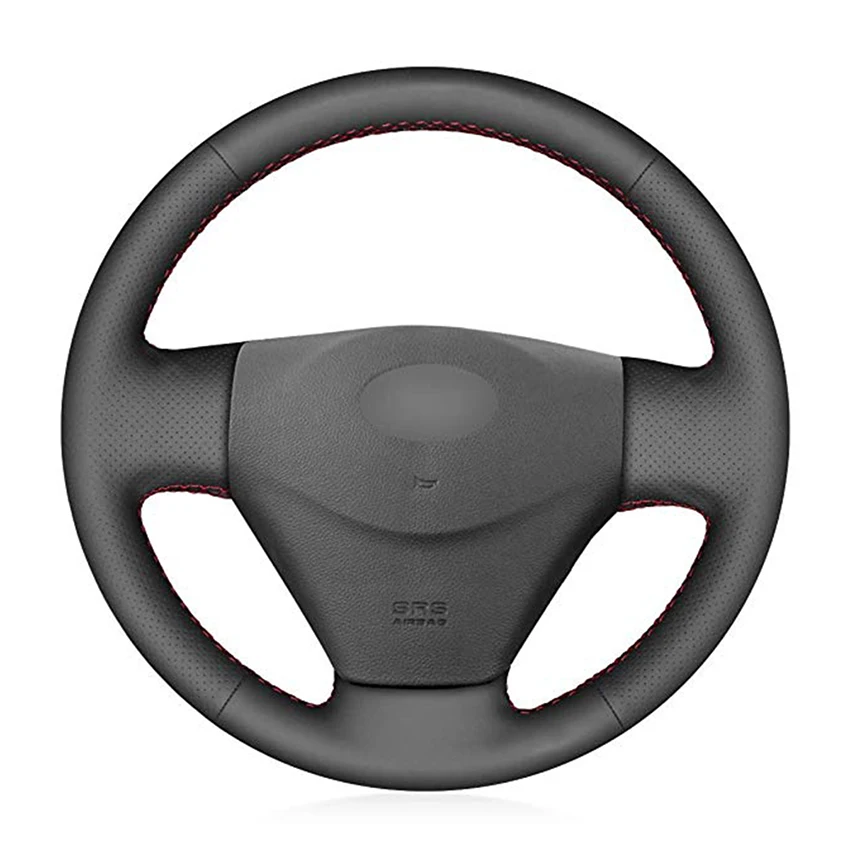 

Hand-stitched Black Genuine Leather Car Steering Wheel Cover for Hyundai Getz (Facelift) 2005-2011 Accent 2006-2011 Kia Rio