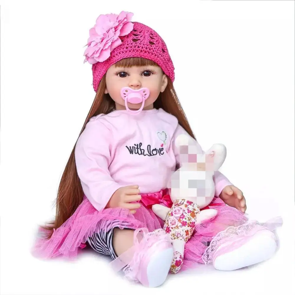 60 см Reborn Baby кукла силиконовый детское платье Принцесса с игрушка для детей