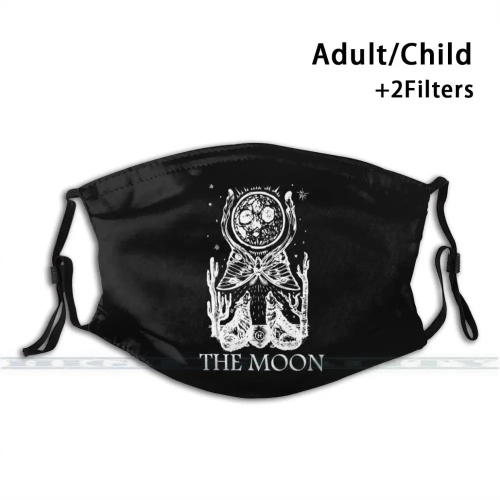 

Таро карта-Луна оккультный страшный готический 3d принт многоразовая маска для рта моющийся фильтр Пылезащитная маска для лица Таро