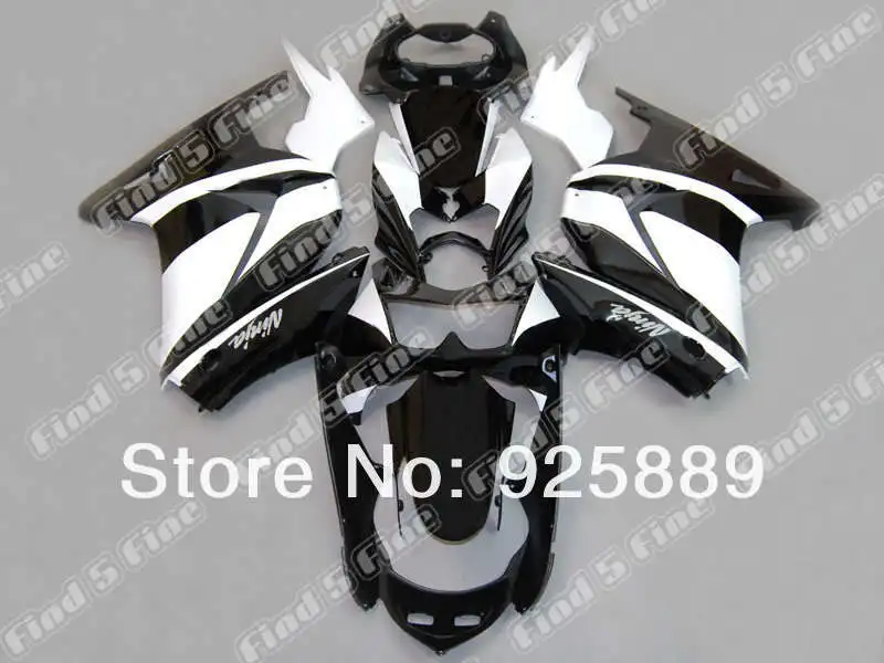 

gloss black white for KAWASAKI EX250R 08-12 EX 250R 08 09 10 11 12 ZX250R 2008-2012 2008 2009 2010 2011 2012 ABS fairing kit