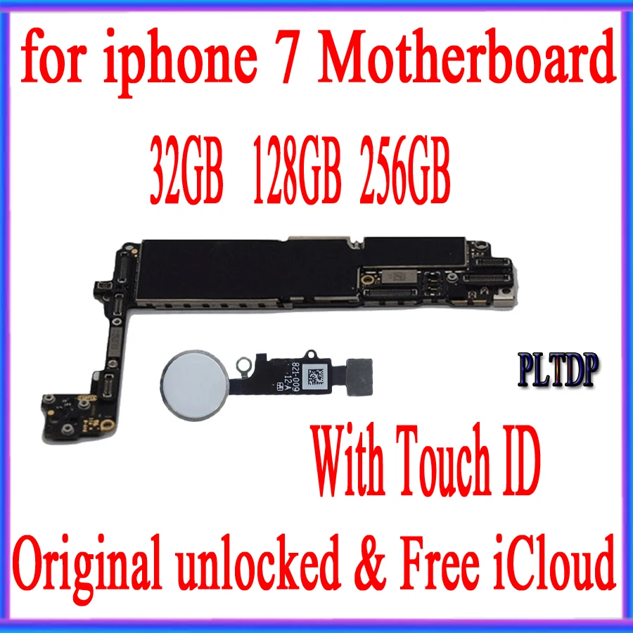 100% оригинальная материнская плата для iphone 7 с/без Touch ID 4 дюйма Бесплатный iCloud 32