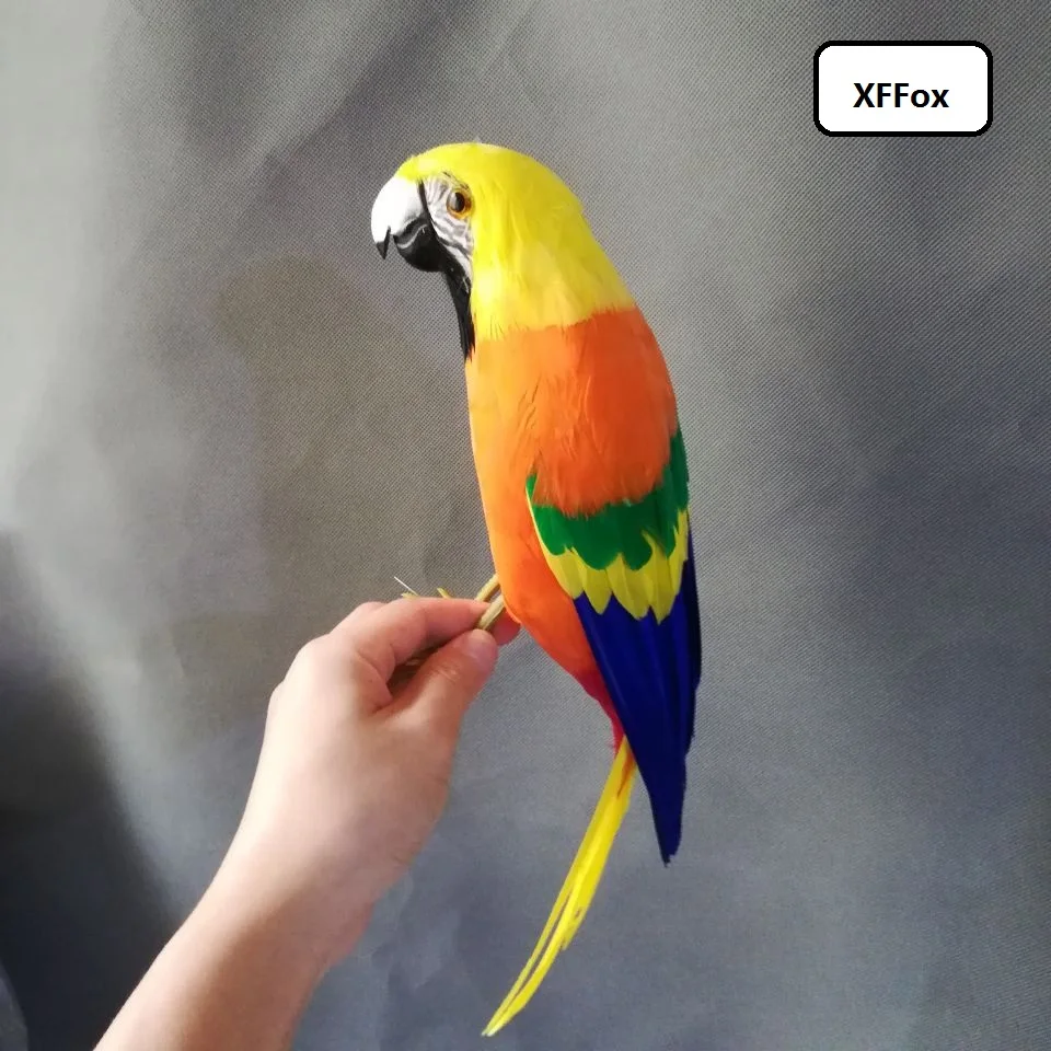 Новая настоящая жизнь макет попугая пена и перо моделирование желтый оранжевый