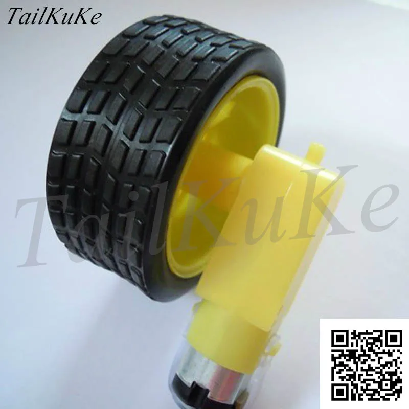 Бесплатная доставка 10 комплектов умный автомобиль робот колесо с 3В 6В DC мотор