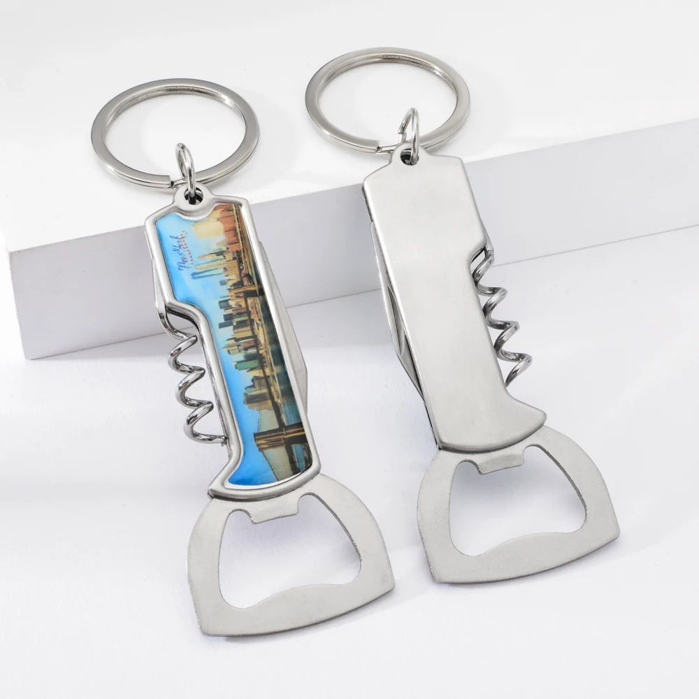 Vicney New Arrival York Opener Keychain Zinc Alloy Building Silicone Key Chain For Men Keyring Gift Friend | Украшения и