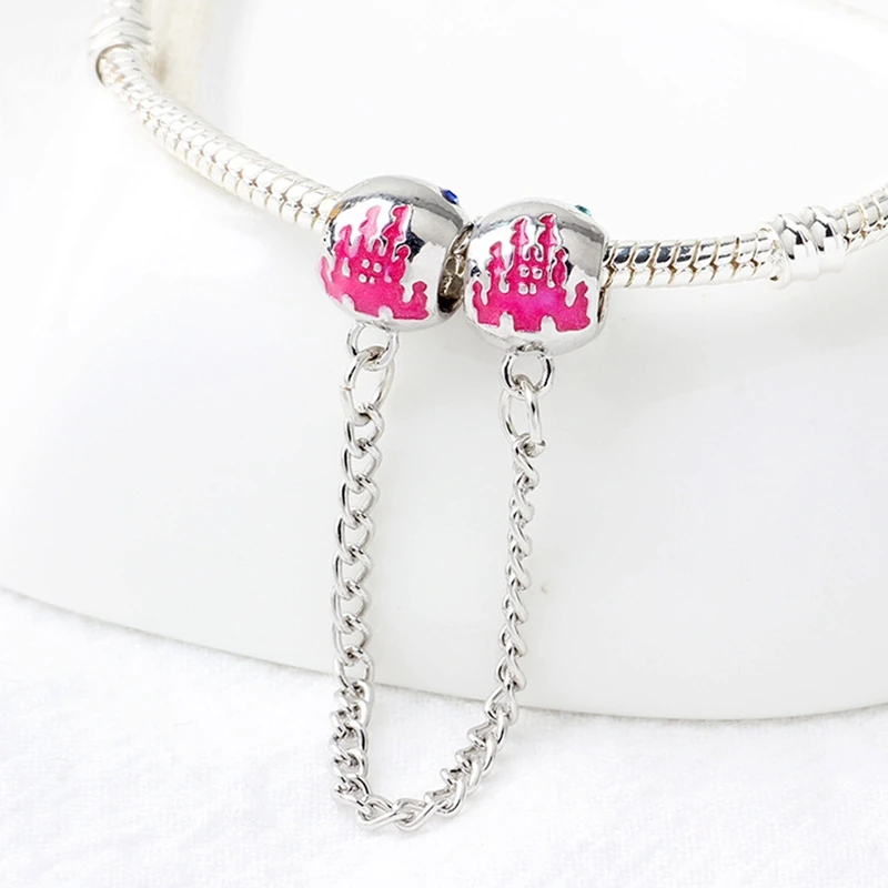 

S925 New Color Drip Bracelet Safety Chain Safety Beads DIY Jewelry Women's Fashion Basic Bracelet Original Flat Strap