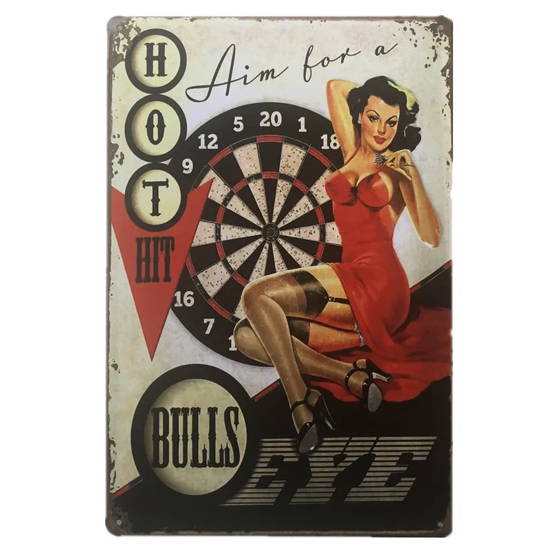 

Hot Bulls Eye Tin Signs Wall Plaque Tin Sign Art Painting Bar Pub Cafe Garage Hotel House Wall Decor Metal Poster