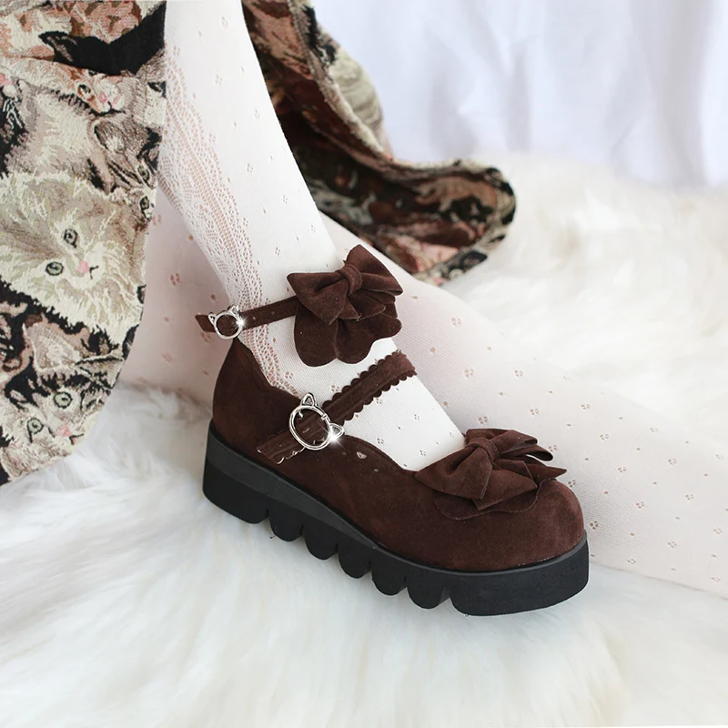 

Bowknot Princess Kawaii Girl Women Shoes cos Lolita loli japanese Sweet Low Heel Round Head JK Uniform Shoes College style Mary