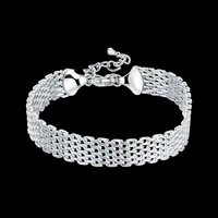 hot new 925 sterling silver bracelets for women exquisite fashion weaving chain fashion wedding party christmas gifts jewelry