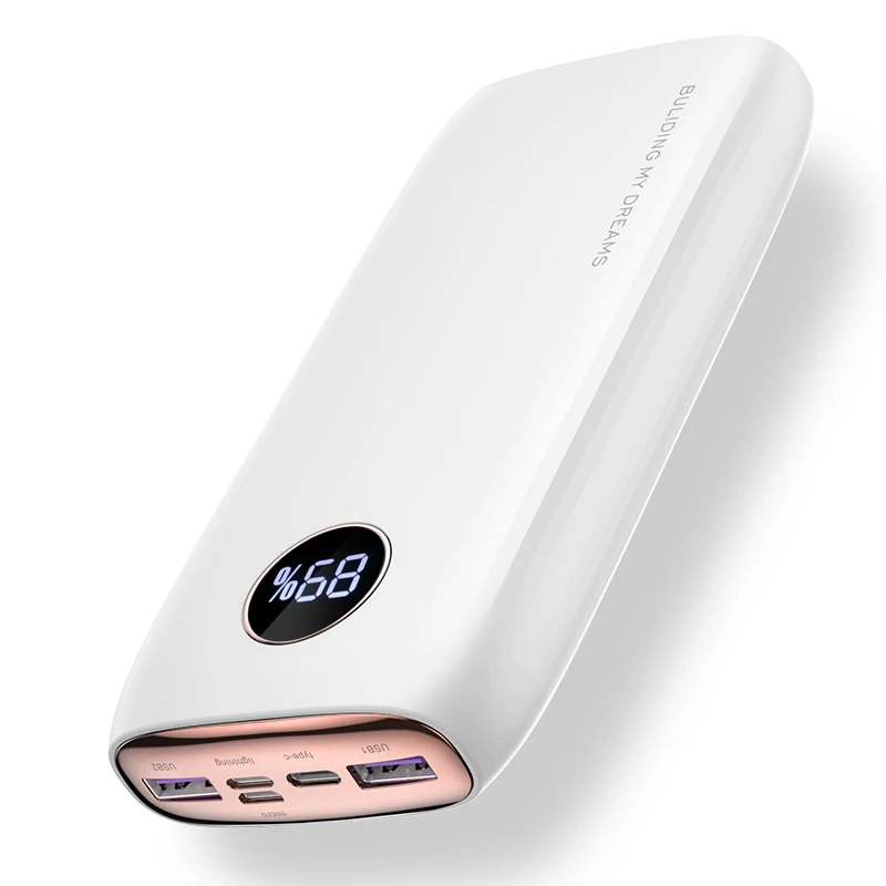 

Kuulaa 30000mAh Power Bank Dual USB Port Type-C Port Micro-USB Port Linghtning Port PD Fast Charging With LED Digital Display