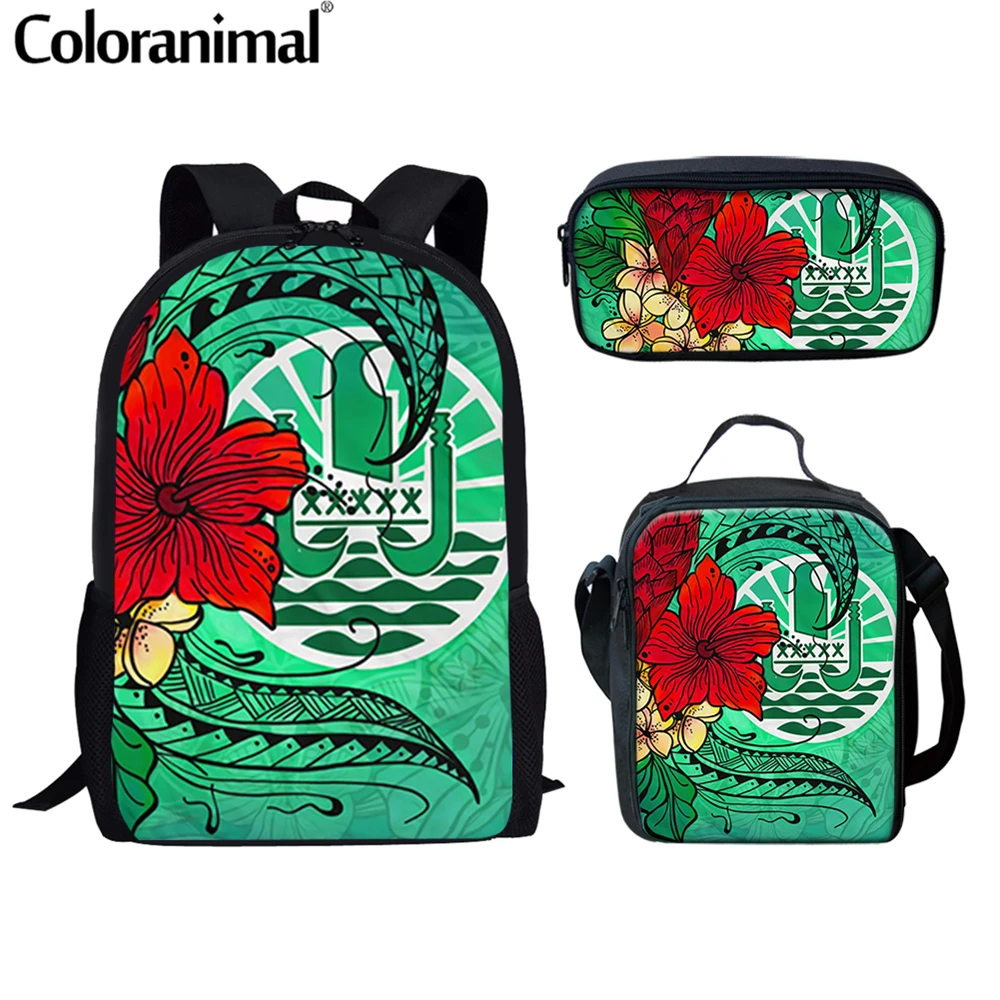 Модные Разноцветные животные Таити полинезийский гибискус ранцы для подростков