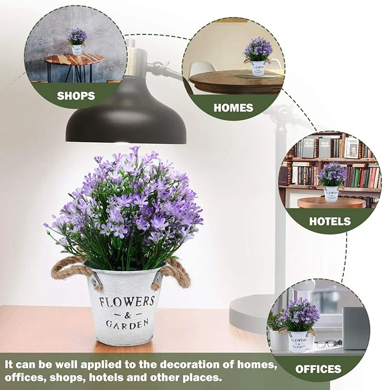 Искусственный цветок бонсая с Оловянным цветочным ведром 4 шт. подходит для