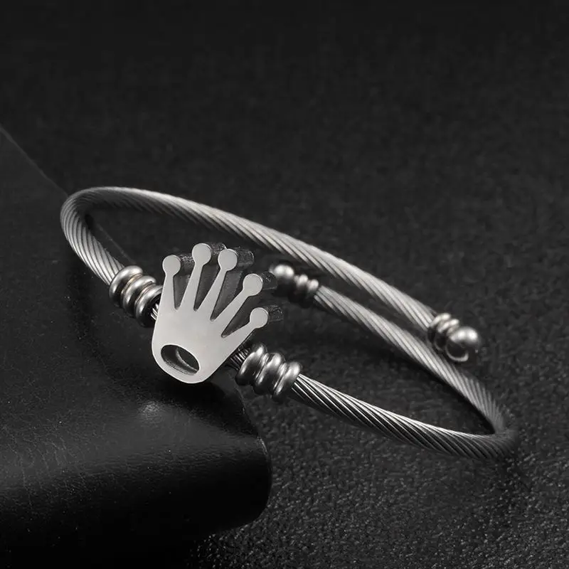 Браслеты из нержавеющей стали с подвеской в виде короны для мужчин и женщин |