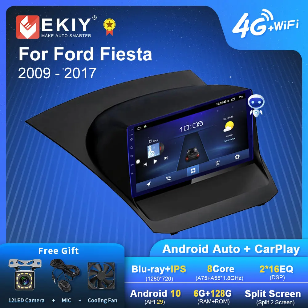 $125.68 EKIY Android Car Radio For Ford Fiesta 2009 - 2017 Navigation GPS 1280*720 DSP Carplay Multimedia Video Player Auto Stereo DVD
