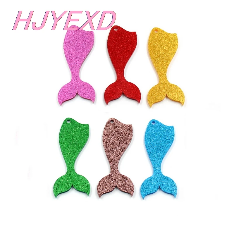 (2 шт./лот) 76 мм прозрачный пустой акриловое одеяло хвост русалки брелок с