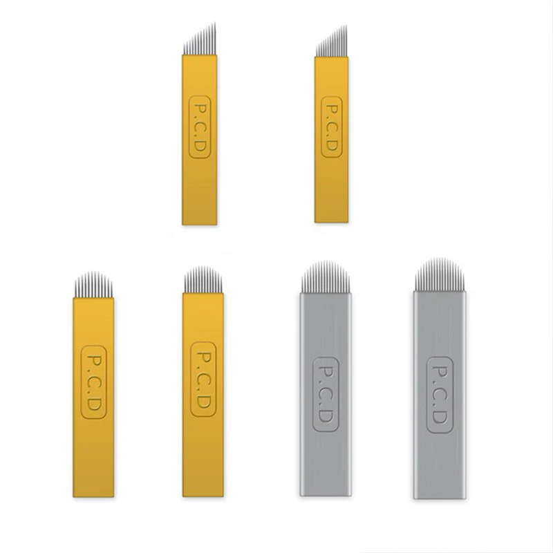 

10 шт., U-образные иглы для татуажа бровей, 12/14/19/21 пин