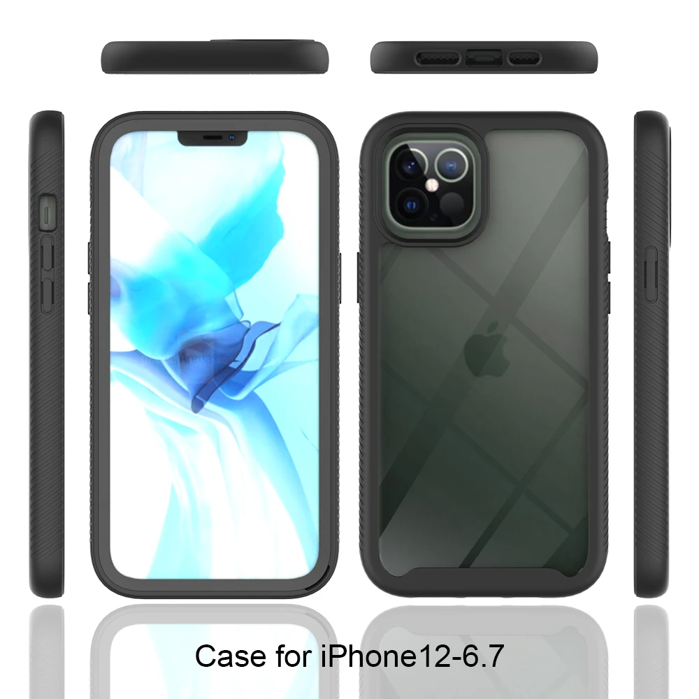

Case For iPhone 12 Pro max Shock Absorption Bumper Design With Camera Screen Protection Phone Cover For iPhone 12 11 Pro Max Xr