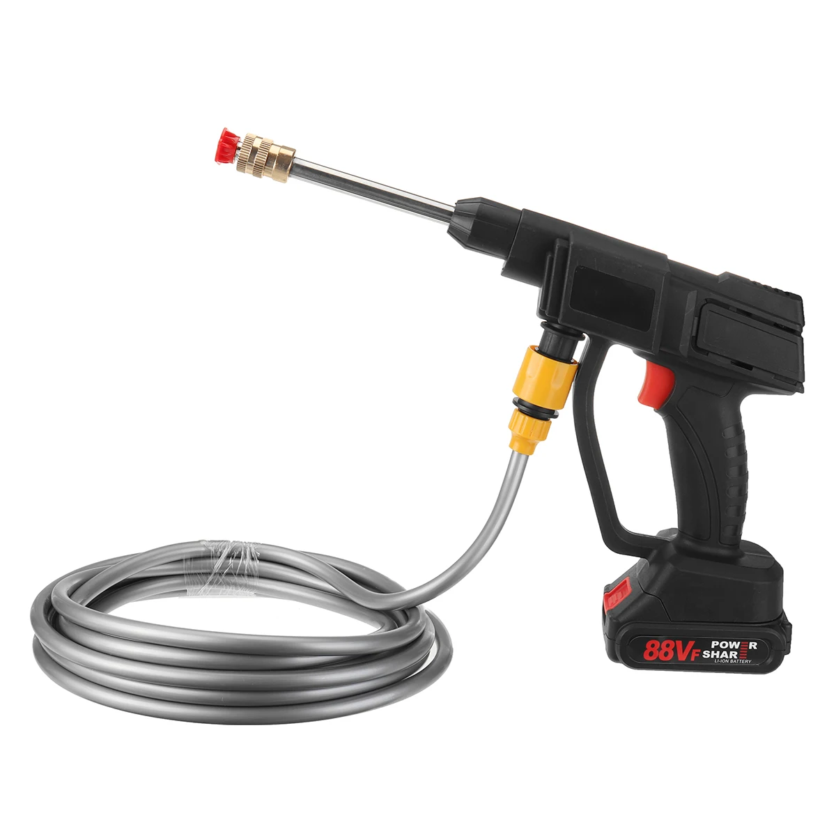 Цена 30BAR Беспроводной Автомобильная моечная машина Батарея Дисплей Портативный высокое Давление водная пена пистолет-распылитель насадка для ч...