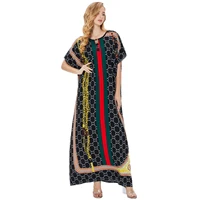 womens long muslim fashion dress plus size patchwork casual loose short sleeve o neck maxi dress female arabic robe 2021 new
