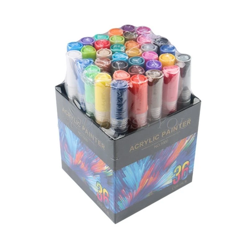 

4/8/12/15/24/36 Colors Acrylic Paint Marker Pen Detailed Marking for DIY Album Drop Shipping