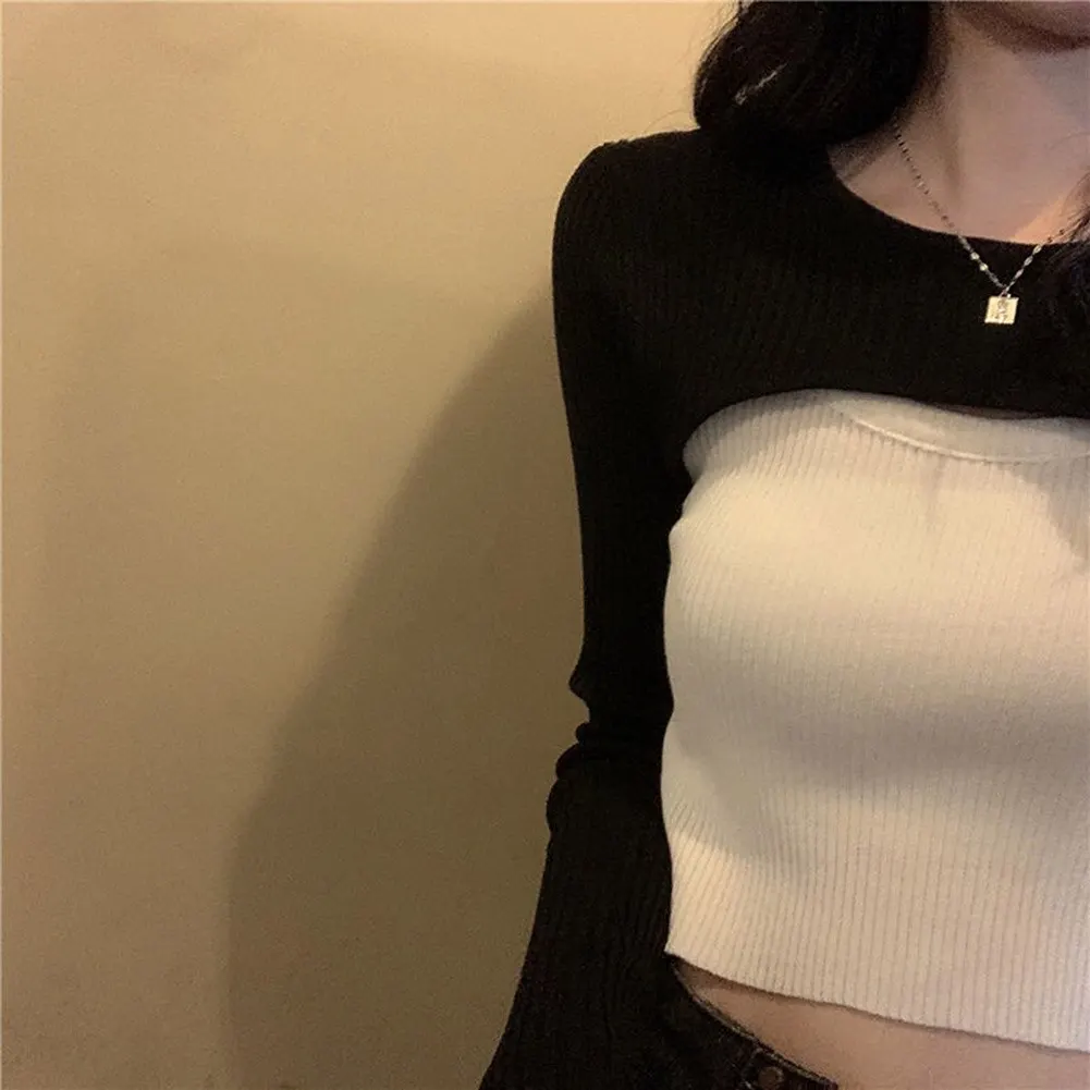 

Autumn Women Fashion Solid Sweater O-Neck Cropped Sweater Pullover Crop Tops Super Cropped Sweaters Shirts For Female