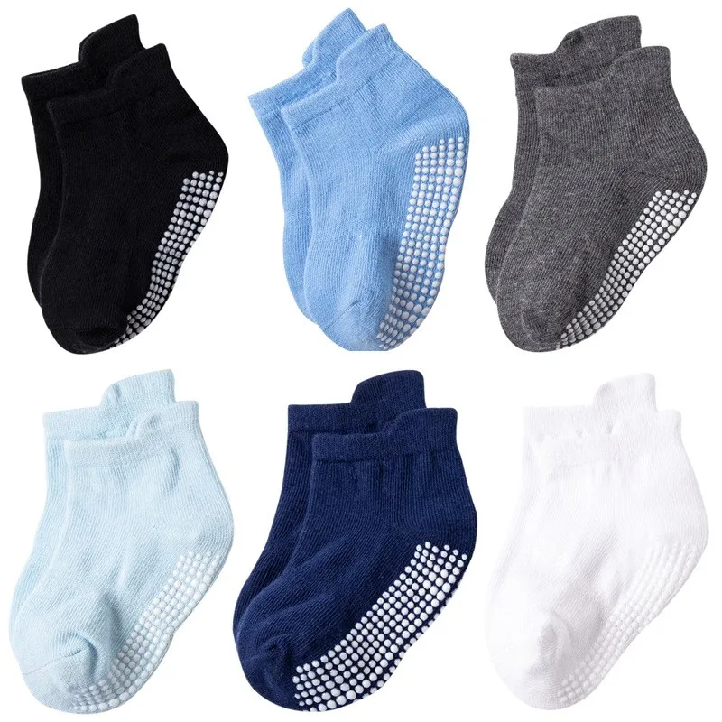 6 пар/компл. однотонная одежда в полоску для малышей унисекс носки Комплект из