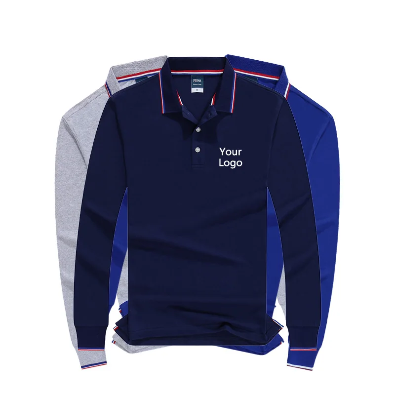 Мужская рубашка-поло с длинным рукавом принтом | одежда