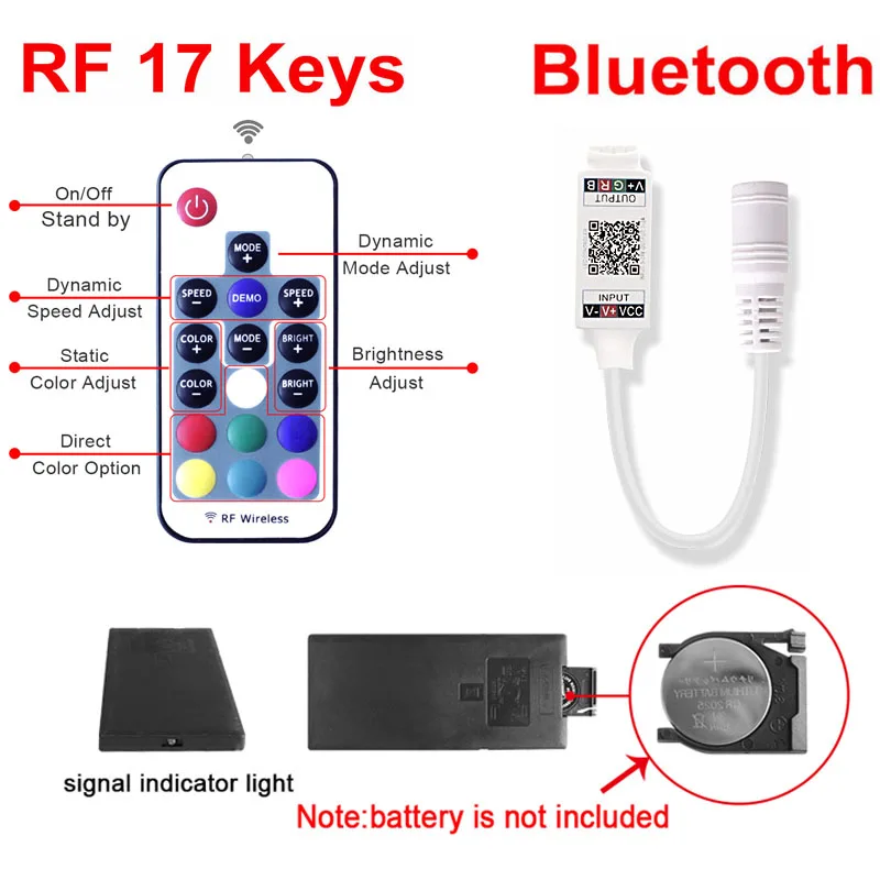 DC 12V Bluetooth WiFi Беспроводной RGB контроллер музыкальный ИК RF светодиодный