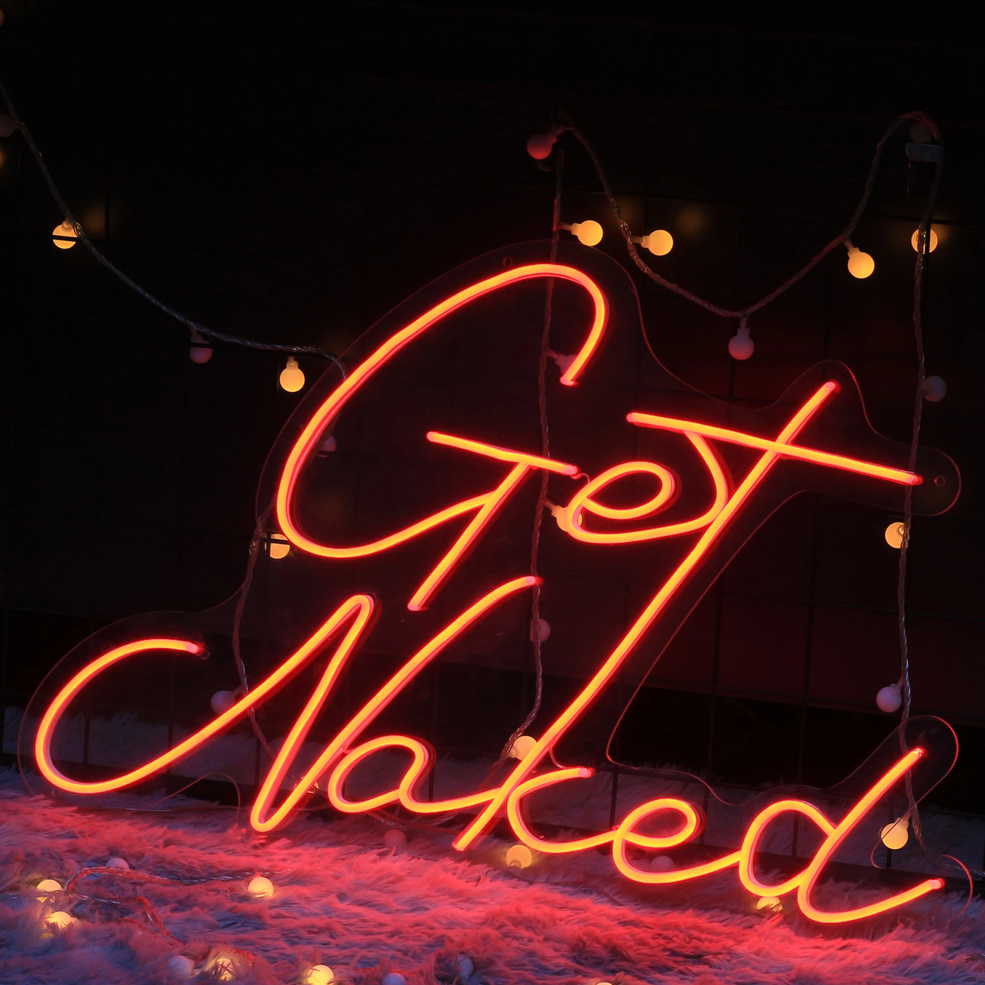 Custom Neon Light Signs Get Naked Art Wall Decorations Flexible Led For Room Club Birthday Party decorations Shop Bar Sign