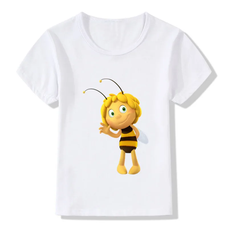 Милая футболка для мальчиков Little Bee Maya с мультяшным принтом летняя Забавная