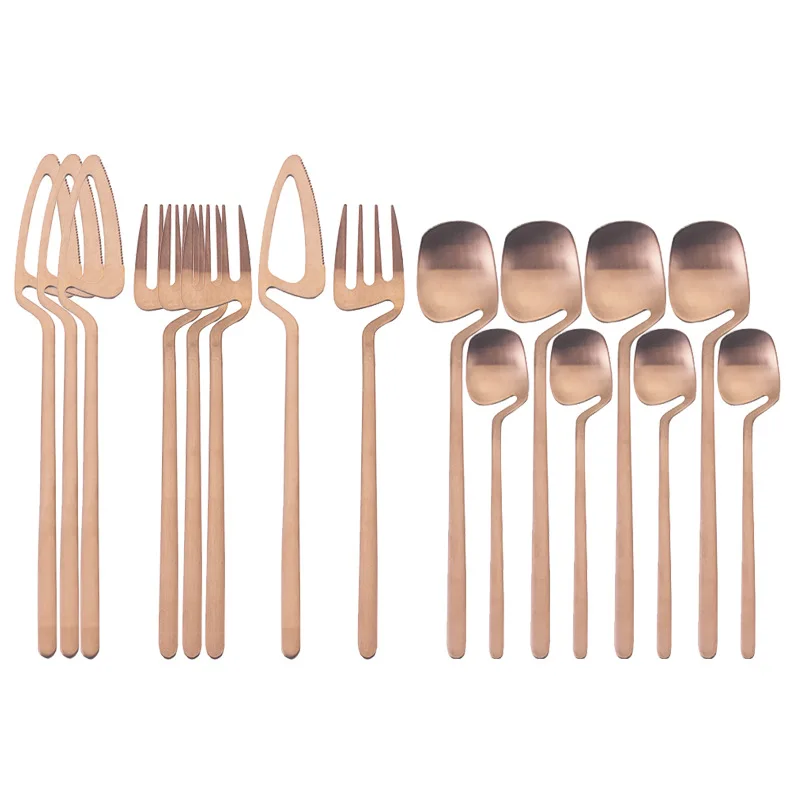 

24Pcs Cutlery Set Knife Fork Spoon Stainless Steel Dinnerware Dinner Tableware Kitchen Flatware Vintage Outlery Party Cutlery
