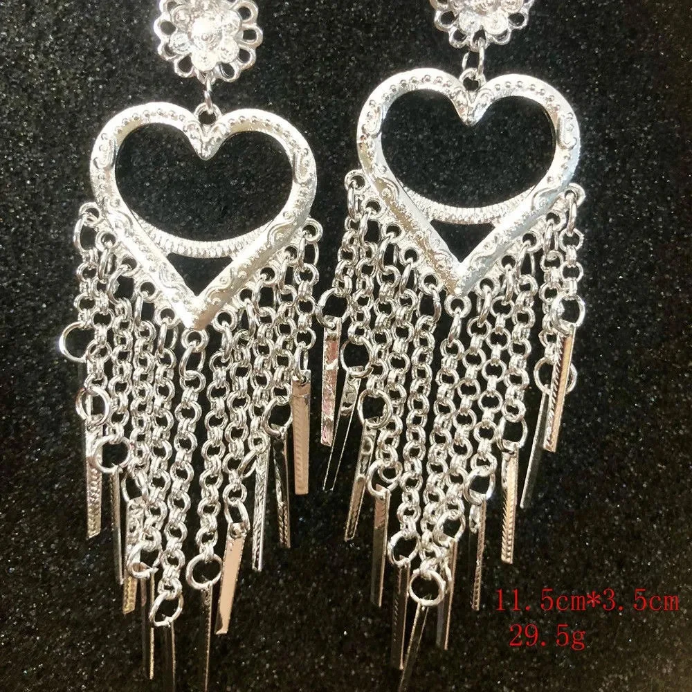 

Hmong Love Heart Earring Miao Jewelry New Year Dance Party