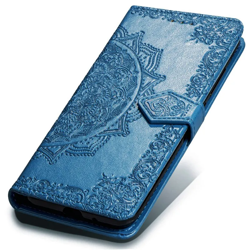 Blue Чехол-книжка с подставкой для Redmi Note 7, чехол для Redmi 7, силиконовый кожаный чехол-бумажник для Xiaomi Redmi Note 7 8 Pro Redmi 7A 6A Go K20, чехол - Цвет: Blue