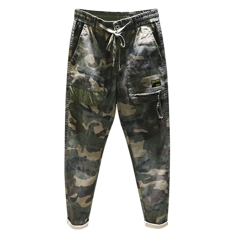 

Fashion Streetwear Men Jeans Big Pocket Loose Fit Casual Camouflage Cargo Pants High Quality Designer Wide Leg Harem Trousers