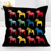 BlessLiving Ethnic Horse Cushion Cover Decorative Throw Pillow Cover Vivid Animal Pillowcase Cover Colorful Home Decor 45×45cm 1