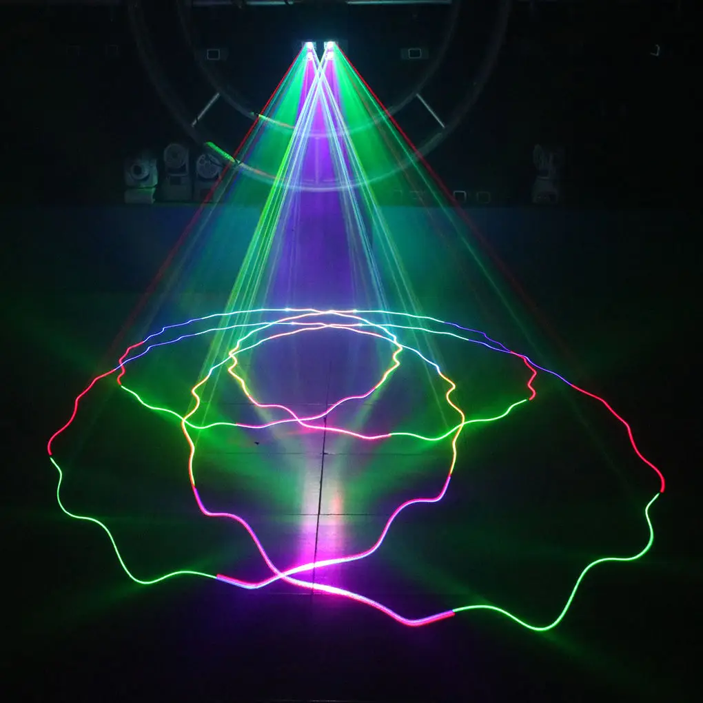 AUCD 4 линзы DMX 500 МВт RGB цветное сканирование луча проектор лазерные огни Рождественский диско светодиодный DJ вечерние движущиеся лучи шоу сценическое освещение DJ4L